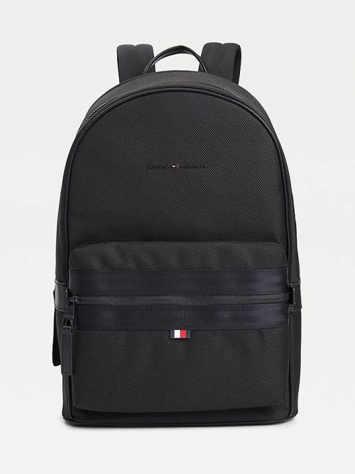 Tommy Hilfiger Elevated Modern Webbing Detail Backpack Tassen Heren Zwart | TH963YMH