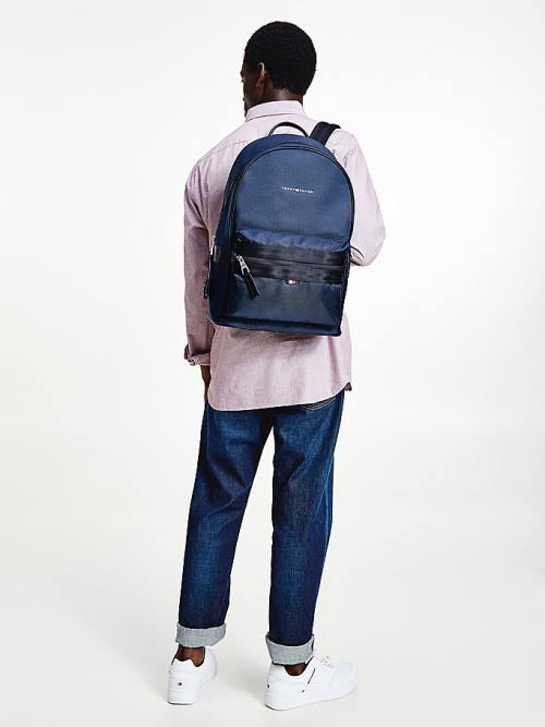 Tommy Hilfiger Elevated Modern Woven Backpack Tassen Heren Blauw | TH934SAO