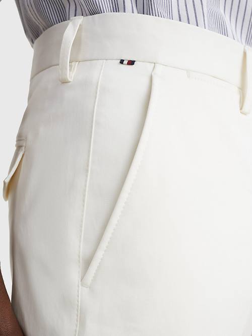 Tommy Hilfiger Elevated Relaxed Fit Satin Broek Heren Wit | TH891YFD