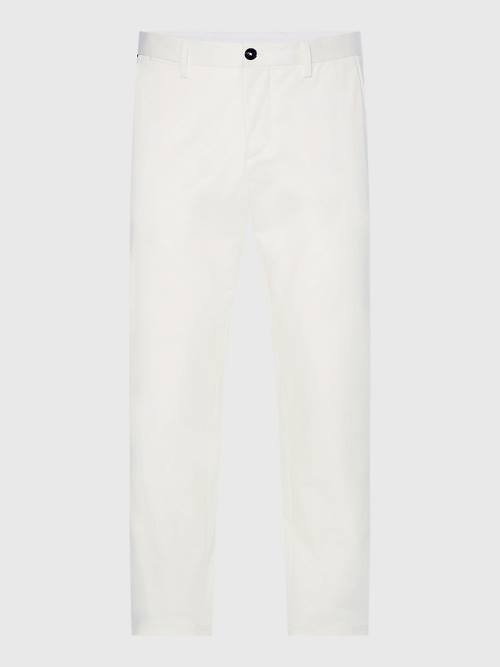 Tommy Hilfiger Elevated Relaxed Fit Satin Broek Heren Wit | TH891YFD