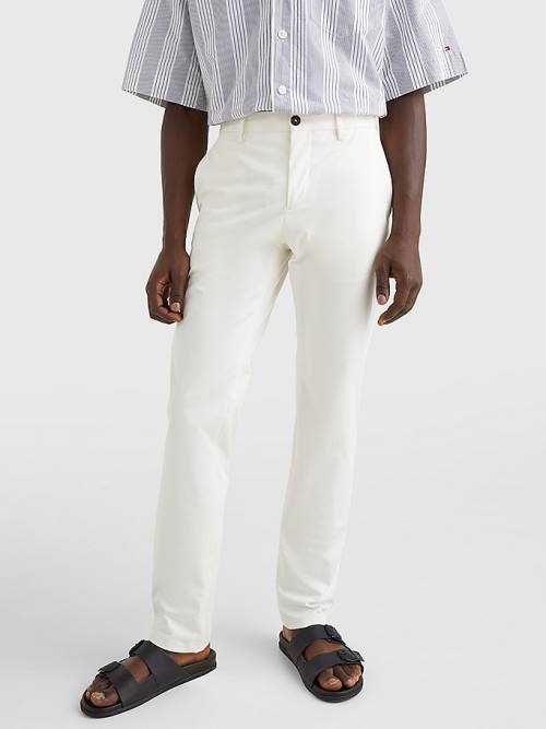 Tommy Hilfiger Elevated Relaxed Fit Satin Broek Heren Wit | TH891YFD