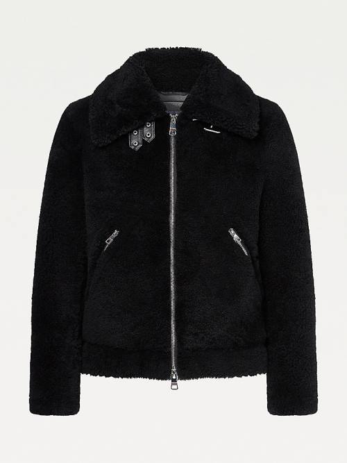 Tommy Hilfiger Elevated Shearling Leren Jassen Heren Zwart | TH074IZN