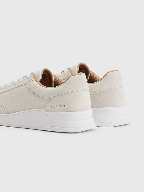 Tommy Hilfiger Elevated Suede Cupsole Sneakers Heren Beige | TH945IRC