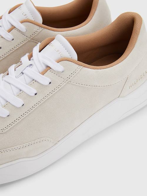 Tommy Hilfiger Elevated Suede Cupsole Sneakers Heren Beige | TH945IRC