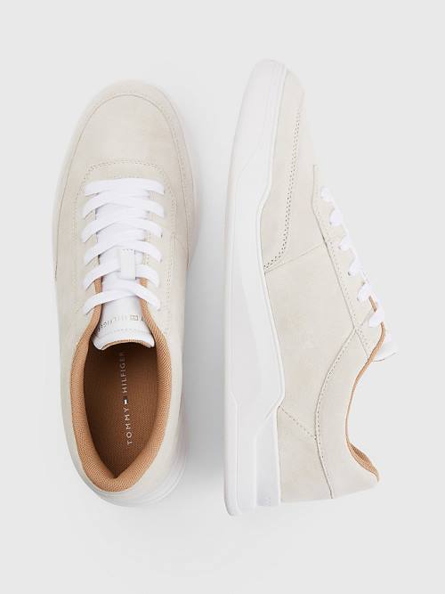 Tommy Hilfiger Elevated Suede Cupsole Sneakers Heren Beige | TH945IRC