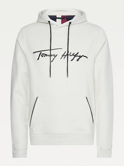 Tommy Hilfiger Elevated TH Signature Hoodie Heren Wit | TH615RKP