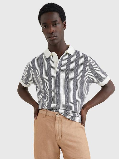 Tommy Hilfiger Elevated Vertical Stripe Polo Truien Heren Wit | TH397DBE