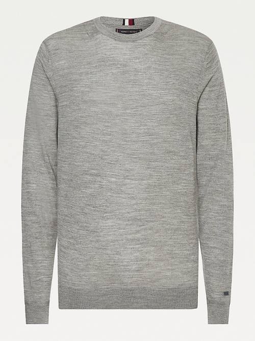 Tommy Hilfiger Elevated Wool Silk Jumper Truien Heren Grijs | TH230LJD