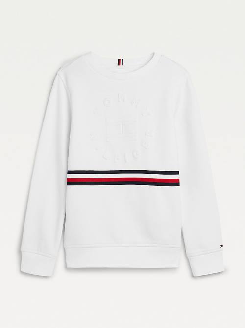 Tommy Hilfiger Embossed Banded Sweatshirts Jongens Wit | TH234VTZ