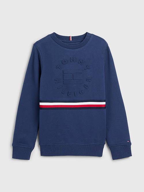 Tommy Hilfiger Embossed Banded Sweatshirts Jongens Blauw | TH806FRE