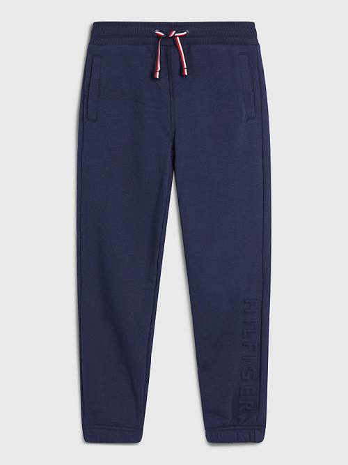 Tommy Hilfiger Embossed Logo Joggers Broek Jongens Blauw | TH417WTI