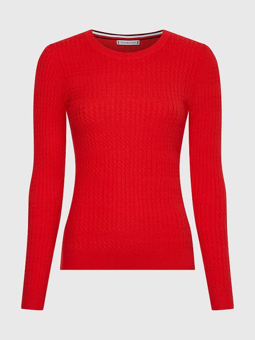 Tommy Hilfiger Essential Cable Knit Jumper Truien Dames Oranje | TH918RDK