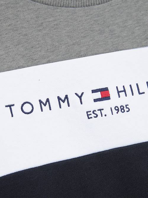 Tommy Hilfiger Essential Colour-Blocked Organic Katoenen Sweatshirts Jongens Zwart | TH154YEQ