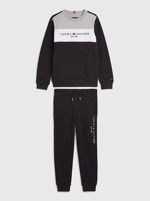 Tommy Hilfiger Essential Colour-Blocked Joggers Set Sweatshirts Jongens Zwart | TH186LCW