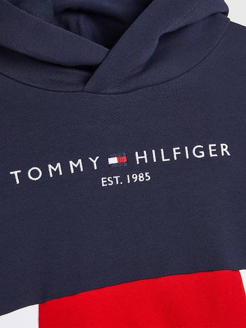 Tommy Hilfiger Essential Colour-Blocked And Joggers Set Hoodie Meisjes Blauw | TH739EXZ