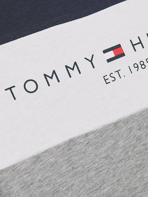 Tommy Hilfiger Essential Colour-Blocked Organic Katoenen T-shirts Jongens Grijs | TH840LTB