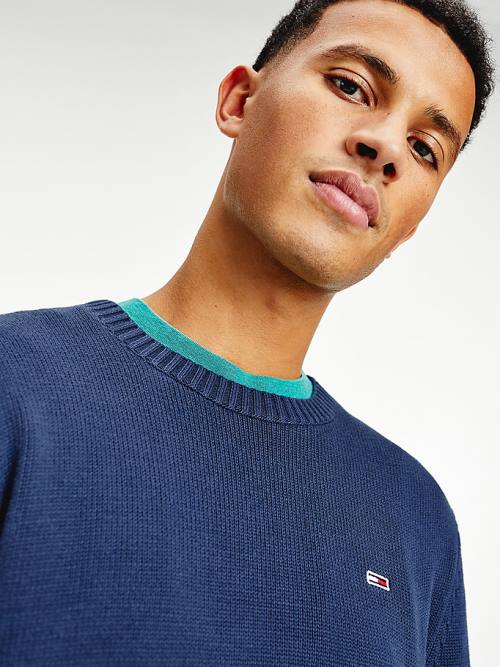 Tommy Hilfiger Essential Crew Neck Jumper Truien Heren Blauw | TH120DKQ