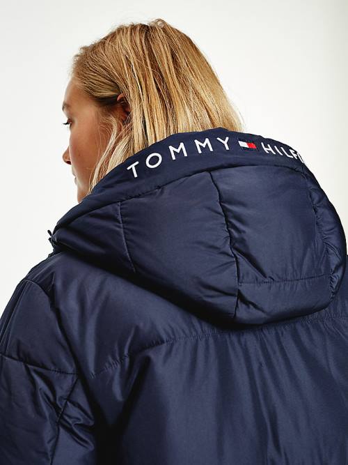 Tommy Hilfiger Essential Curve TH Protect Padded Logo Coat Jassen Dames Blauw | TH256OBX