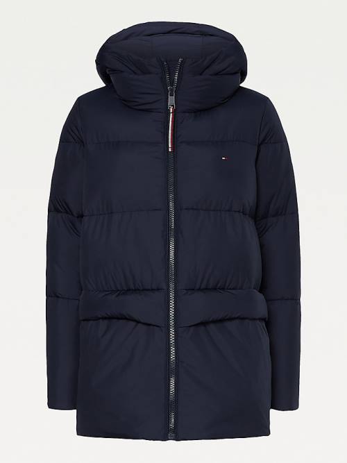 Tommy Hilfiger Essential Curve TH Protect Padded Logo Coat Jassen Dames Blauw | TH256OBX