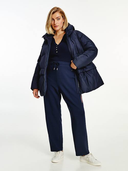 Tommy Hilfiger Essential Curve TH Protect Padded Logo Coat Jassen Dames Blauw | TH256OBX