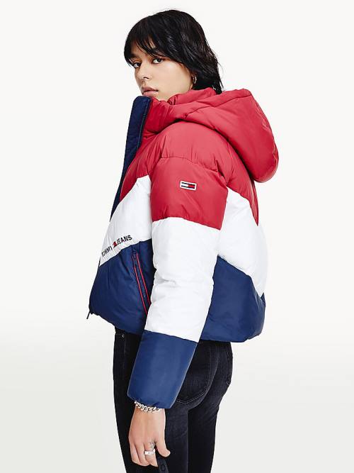 Tommy Hilfiger Essential Down Chevron Puffer Jassen Dames Rood | TH805RVS