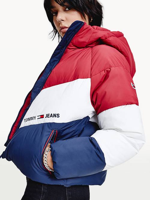 Tommy Hilfiger Essential Down Chevron Puffer Jassen Dames Rood | TH805RVS