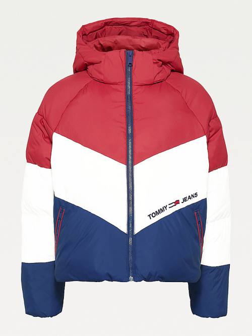 Tommy Hilfiger Essential Down Chevron Puffer Jassen Dames Rood | TH805RVS