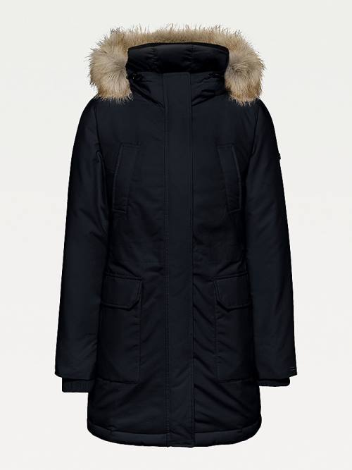 Tommy Hilfiger Essential Faux Fur Trim Down Parka Jassen Dames Zwart | TH619ULA