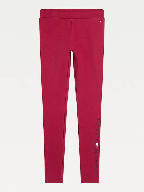 Tommy Hilfiger Essential Full Length Logo Leggings Broek Meisjes Rood | TH407XUD