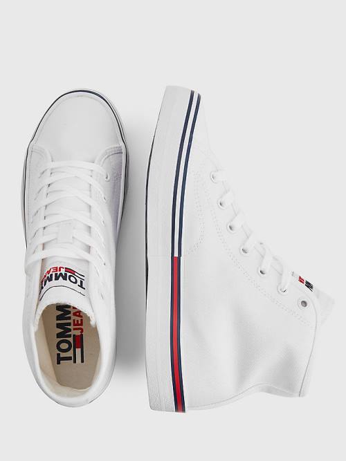 Tommy Hilfiger Essential High-Top Canvas Sneakers Dames Wit | TH076WVP