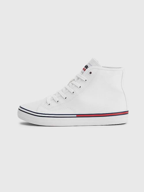 Tommy Hilfiger Essential High-Top Canvas Sneakers Dames Wit | TH076WVP