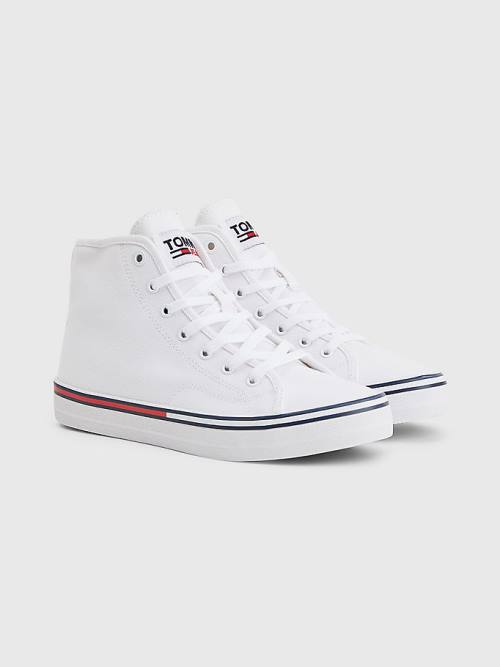 Tommy Hilfiger Essential High-Top Canvas Sneakers Dames Wit | TH076WVP