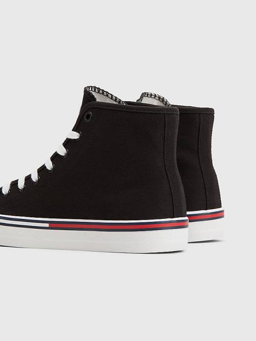 Tommy Hilfiger Essential High-Top Canvas Sneakers Dames Zwart | TH537MQR