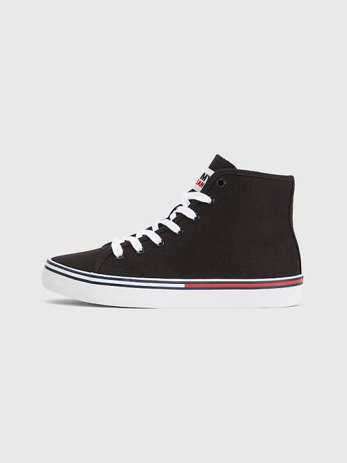 Tommy Hilfiger Essential High-Top Canvas Sneakers Dames Zwart | TH537MQR