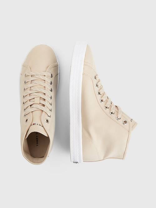 Tommy Hilfiger Essential High-Top Sneakers Dames Beige | TH503RCO