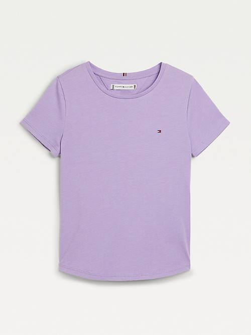 Tommy Hilfiger Essential Knit T-shirts Meisjes Paars | TH456ZCK