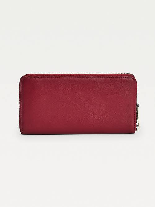 Tommy Hilfiger Essential Large Leren Portefeuille Dames Rood | TH697IMF