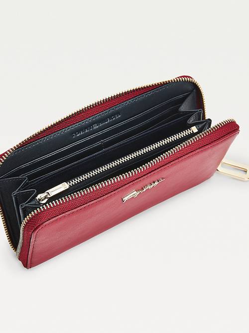 Tommy Hilfiger Essential Large Leren Portefeuille Dames Rood | TH697IMF