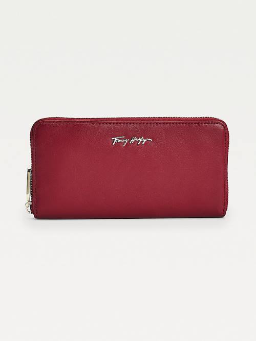 Tommy Hilfiger Essential Large Leren Portefeuille Dames Rood | TH697IMF