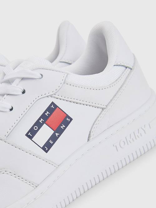 Tommy Hilfiger Essential Leren Basket Sneakers Dames Wit | TH764IPJ