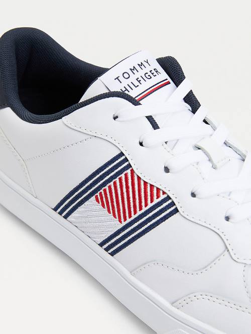 Tommy Hilfiger Essential Leren Cupsole Sneakers Heren Wit | TH326RDS