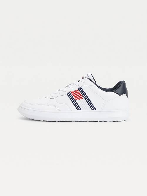 Tommy Hilfiger Essential Leren Cupsole Sneakers Heren Wit | TH326RDS