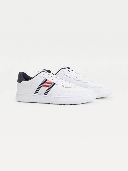 Tommy Hilfiger Essential Leren Cupsole Sneakers Heren Wit | TH326RDS