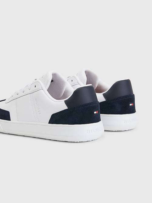 Tommy Hilfiger Essential Leren Cupsole Sneakers Heren Wit | TH570LBW