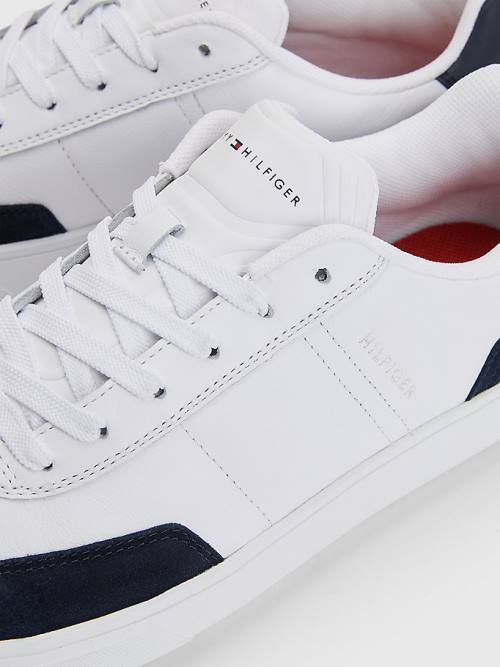 Tommy Hilfiger Essential Leren Cupsole Sneakers Heren Wit | TH570LBW