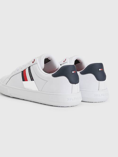 Tommy Hilfiger Essential Leren Cupsole Sneakers Heren Wit | TH619HSY