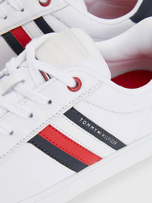 Tommy Hilfiger Essential Leren Cupsole Sneakers Heren Wit | TH619HSY