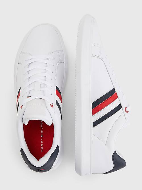 Tommy Hilfiger Essential Leren Cupsole Sneakers Heren Wit | TH619HSY