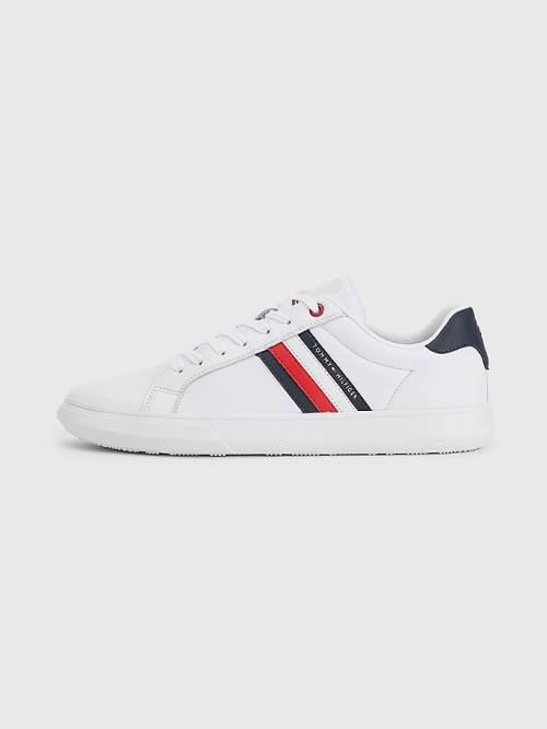 Tommy Hilfiger Essential Leren Cupsole Sneakers Heren Wit | TH619HSY