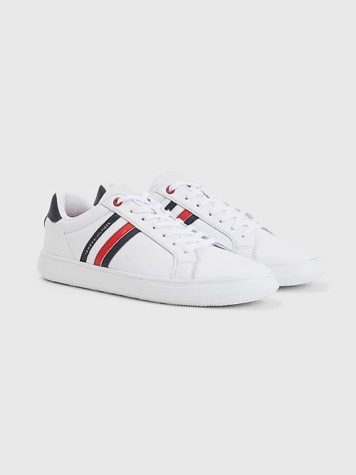 Tommy Hilfiger Essential Leren Cupsole Sneakers Heren Wit | TH619HSY